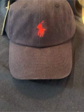 Ralph Lauren Navy Cap with Red Polo Pony